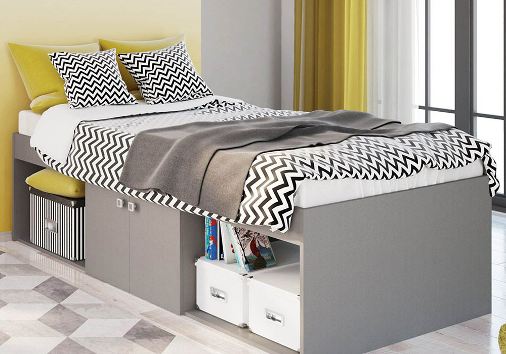 Kidsaw Arctic Low Sleeper Cabin Storage Bed Grey