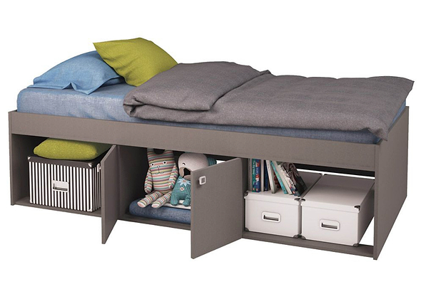 Kidsaw Arctic Low Sleeper Cabin Storage Bed Grey
