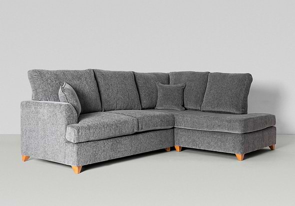 Gainsborough Bari Sofa Bed corner design with chaise with tapered wooden feet sprung mattress fibre fillings