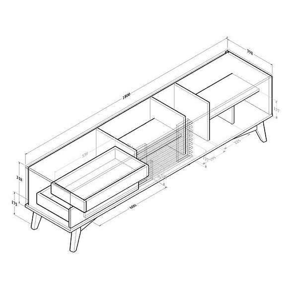 Kidsaw Baylla TV Cabinet 1.8m White