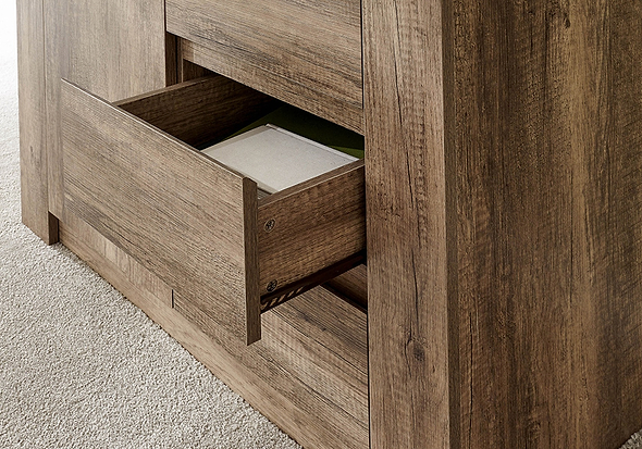 GFW Canyon Oak Multi Unit 3 drawers 1 cupboard with shelf Oak effect finish sturdy particle board construction