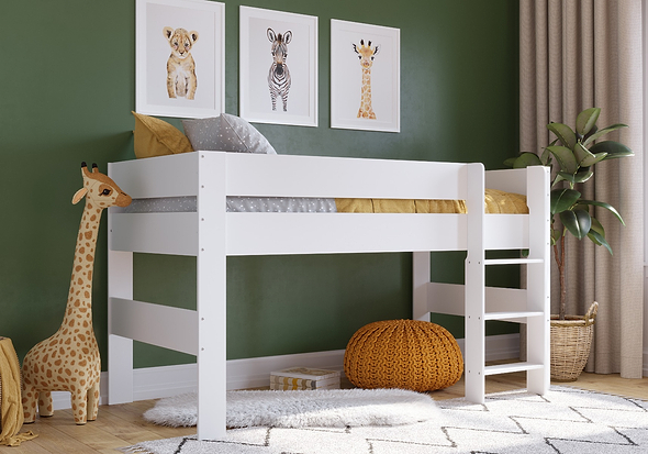 Kidsaw Coast Midsleeper modern design available in a grey or white finish