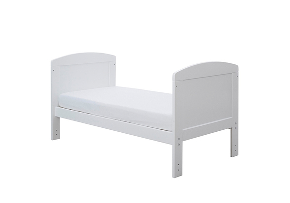 Ickle Bubba Coleby Mini Cot Bed white finish classic style slatted base solid end panels suitable from birth to approx 4 years
