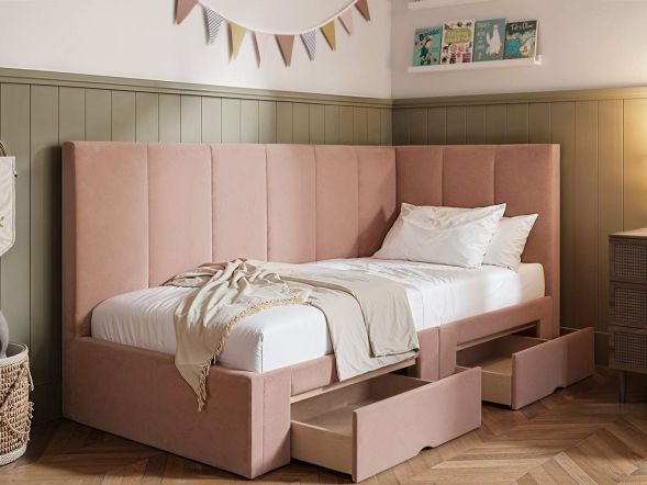 Flair Harley Corner Bed Frame with Storage Drawers