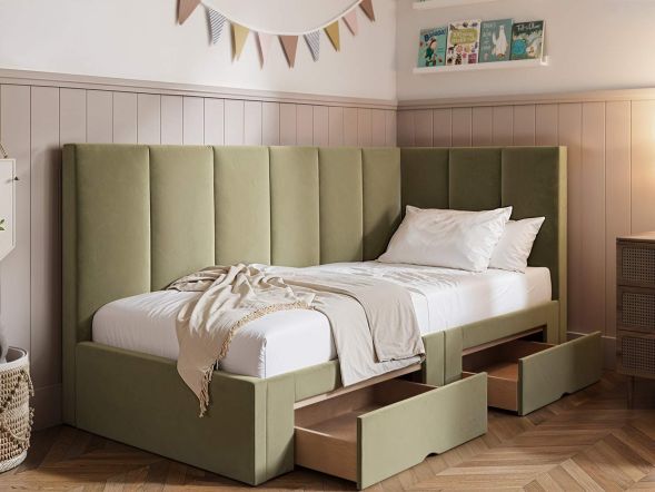 Flair Harley Corner Bed Frame with Storage Drawers