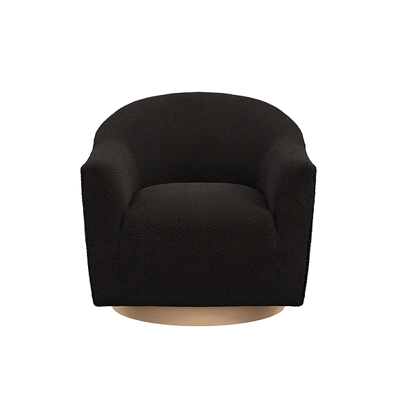 LPD Daphne Black & Natural Swivel Chair