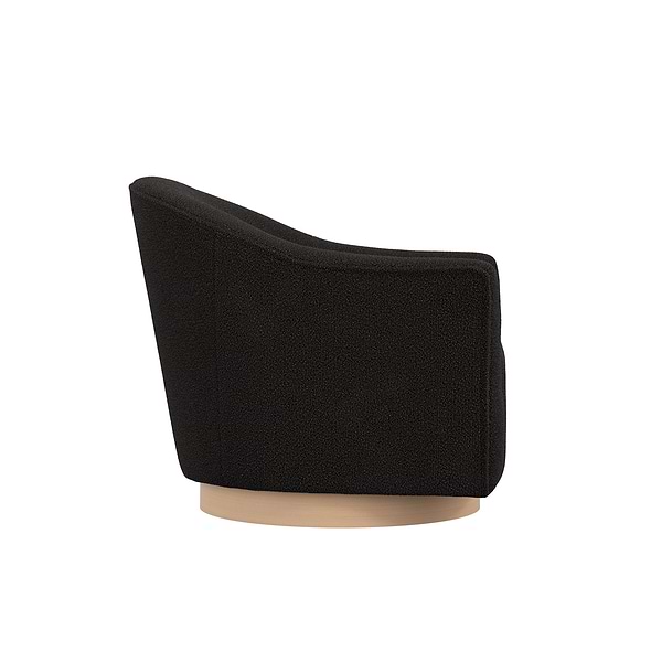 LPD Daphne Black & Natural Swivel Chair