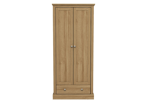 LPD Devon 2 Door 1 Drawer Oak Wardrobe