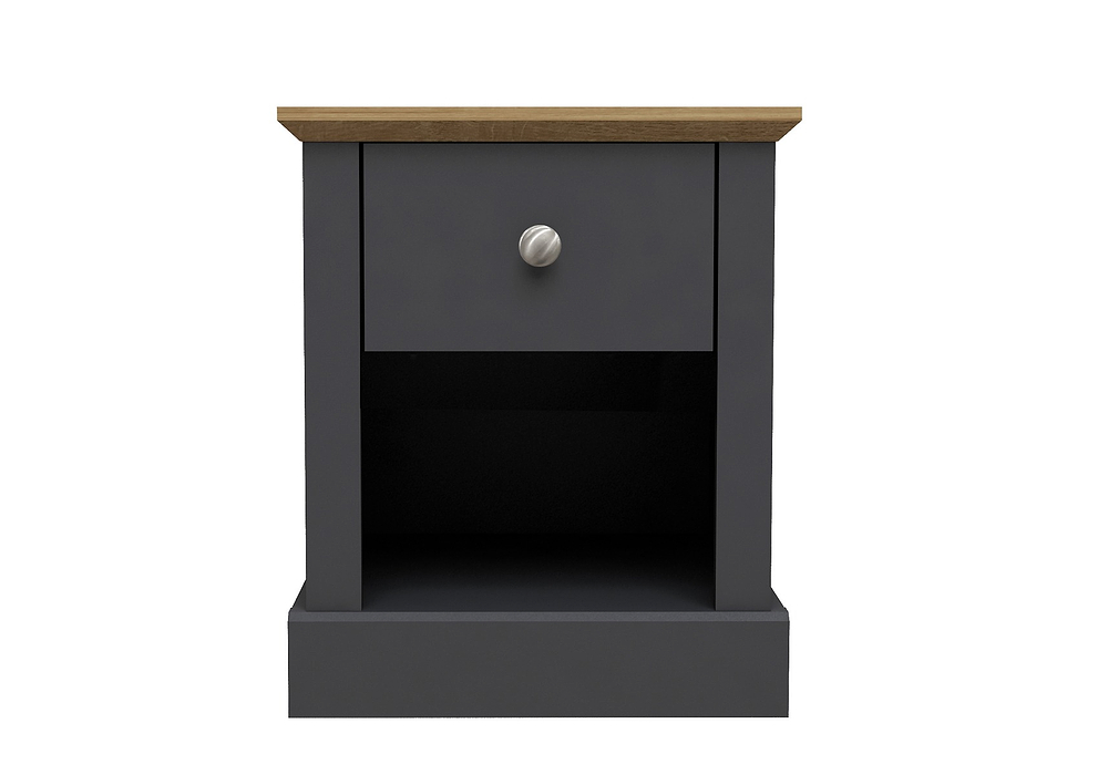 LPD Devon 1 Drawer Charcoal & Oak Lamp Table