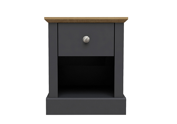 LPD Devon 1 Drawer Charcoal & Oak Lamp Table