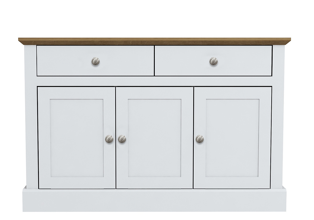 LPD Devon 3 Door 2 Drawer White & Oak Sideboard
