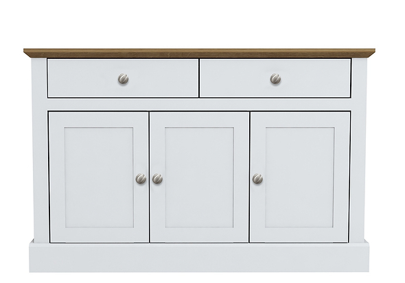 LPD Devon 3 Door 2 Drawer White & Oak Sideboard
