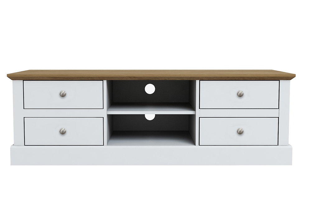 LPD Devon White & Oak 4 Drawer TV Unit