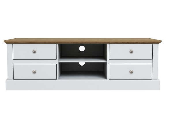 LPD Devon White & Oak 4 Drawer TV Unit