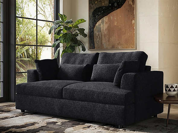 Solace+Co Drew 2 Seater Sofa Charcoal Chenille