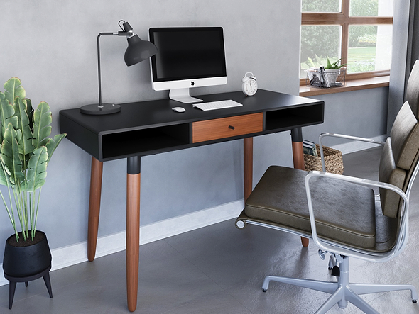 Flair Edelweiss Desk Walnut & Black (120x50)