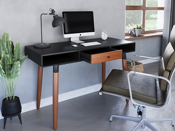 Flair Edelweiss Desk Walnut & Black (120x50)