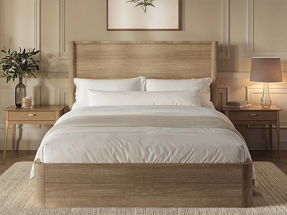 Flair Elias Wooden Bed Whitewash Oak