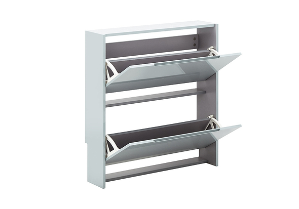 GFW Narrow High Gloss 2 Tier Shoe Cabinet