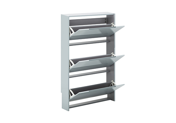 GFW Narrow High Gloss 3 Tier Shoe Cabinet