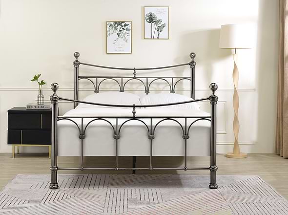 Limelight Gamma Bed Frame In Black Antique Nickel
