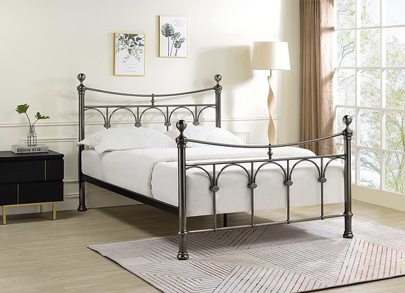 Limelight Gamma Bed Frame In Black Antique Nickel