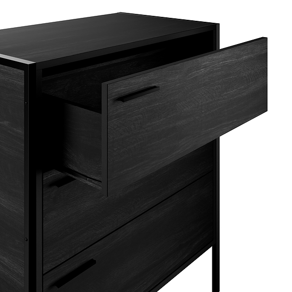 LPD Hoxton Black 3 Drawer Chest