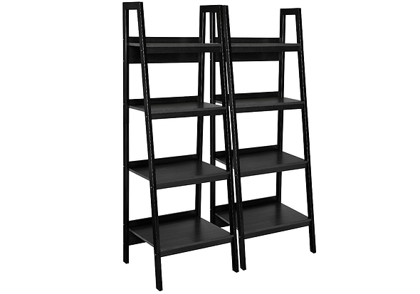 Dorel Lawrence Black Ladder Bookcase (Set of 2)