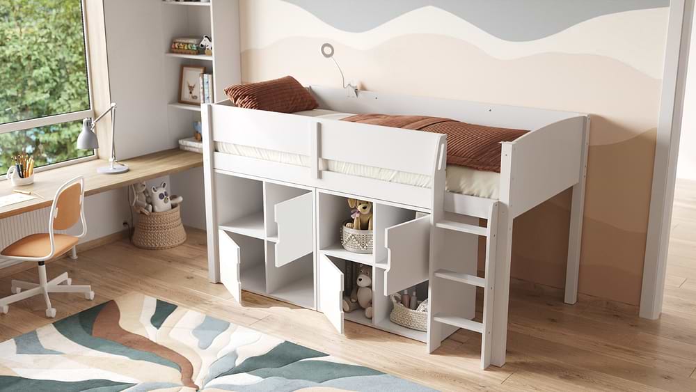 Flair Loop Midsleeper Bed Cube Unit Set With Doors
