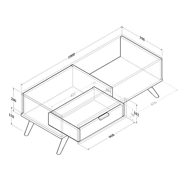 Kidsaw LV19 Coffee Table Dark Grey