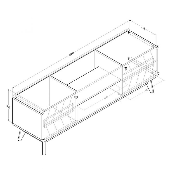 Kidsaw LV44 TV Cabinet 1.6m Columbian Walnut