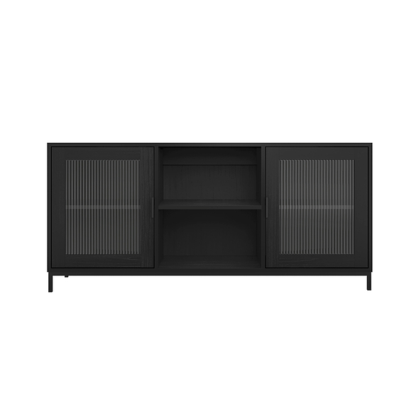 LPD Maddox Matte Black & Reeded Media Unit