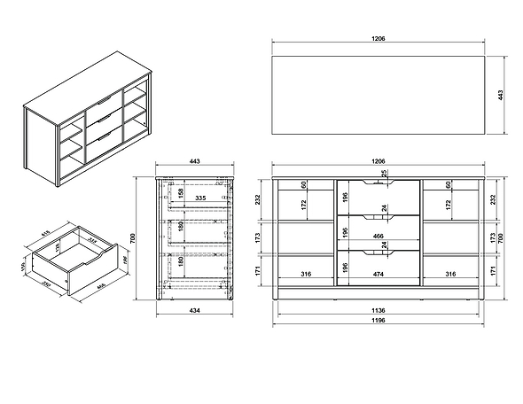 Flair Charlie Drawer Unit Grey