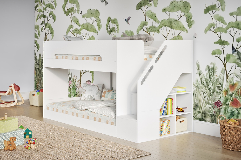 Flair Deimo Staircase Low Bunk White
