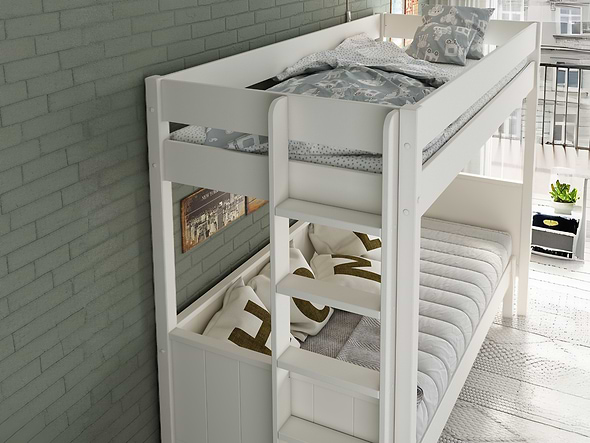 noomi arvid pull out bunk bed white
