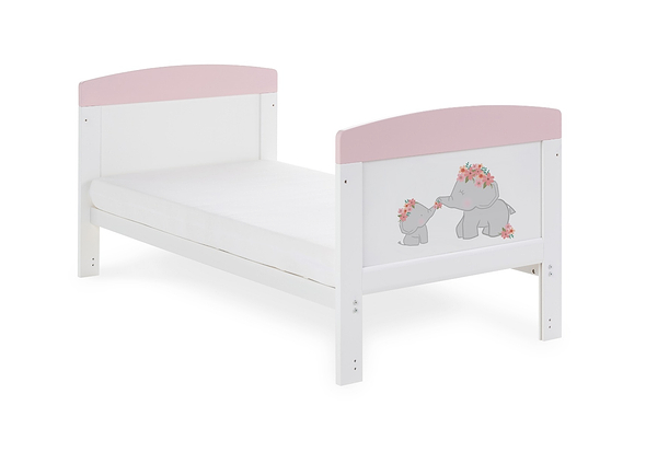 Obaby Grace Inspire Cot Bed - Me & Mini Me Elephants - Pink
