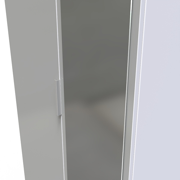 Welcome Furniture Plymouth Tall 2ft6in Mirror Robe White Matt