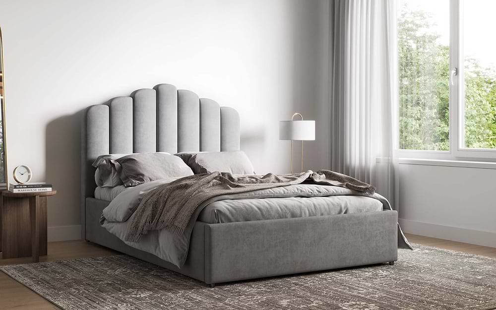 Flair Velvet Poseidon Shell Ottoman Bed
