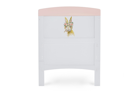 Obaby Grace Inspire Cot Bed - Watercolour Rabbit Pink
