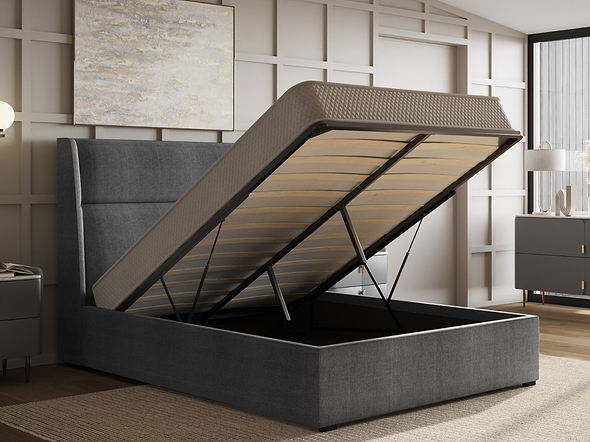 Flair Grey Fabric Rumba Ottoman Bed
