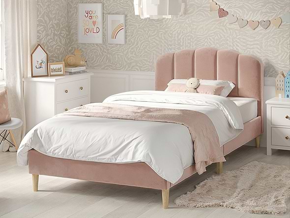 Flair Scallop Velvet Bed Frame
