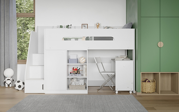 Flair Stepaside Staircase High Sleeper Work Station