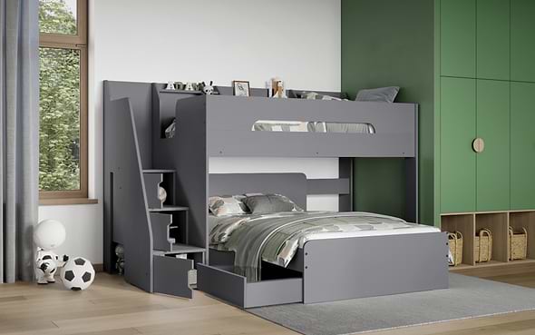 Flair Stepaside Staircase L Shaped Triple Bunk Bed