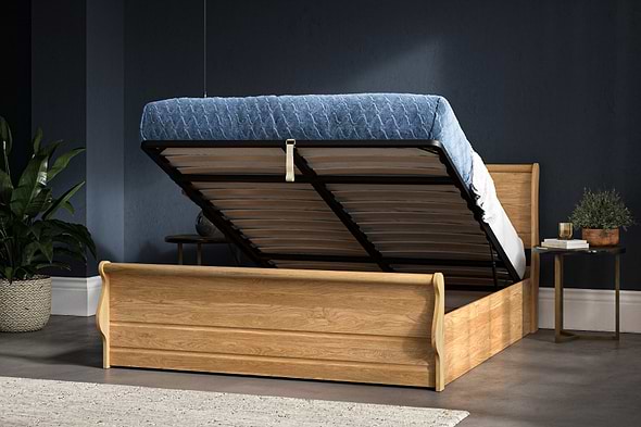 Emporia Beds Windsor Solid Oak Sleigh Ottoman Bed
