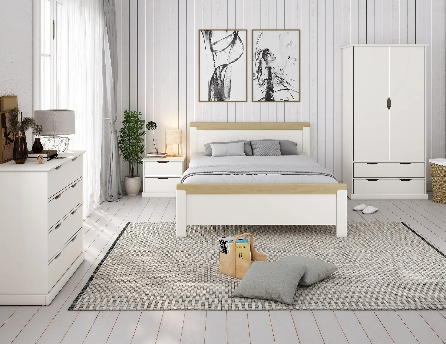 Wardrobe and chest set