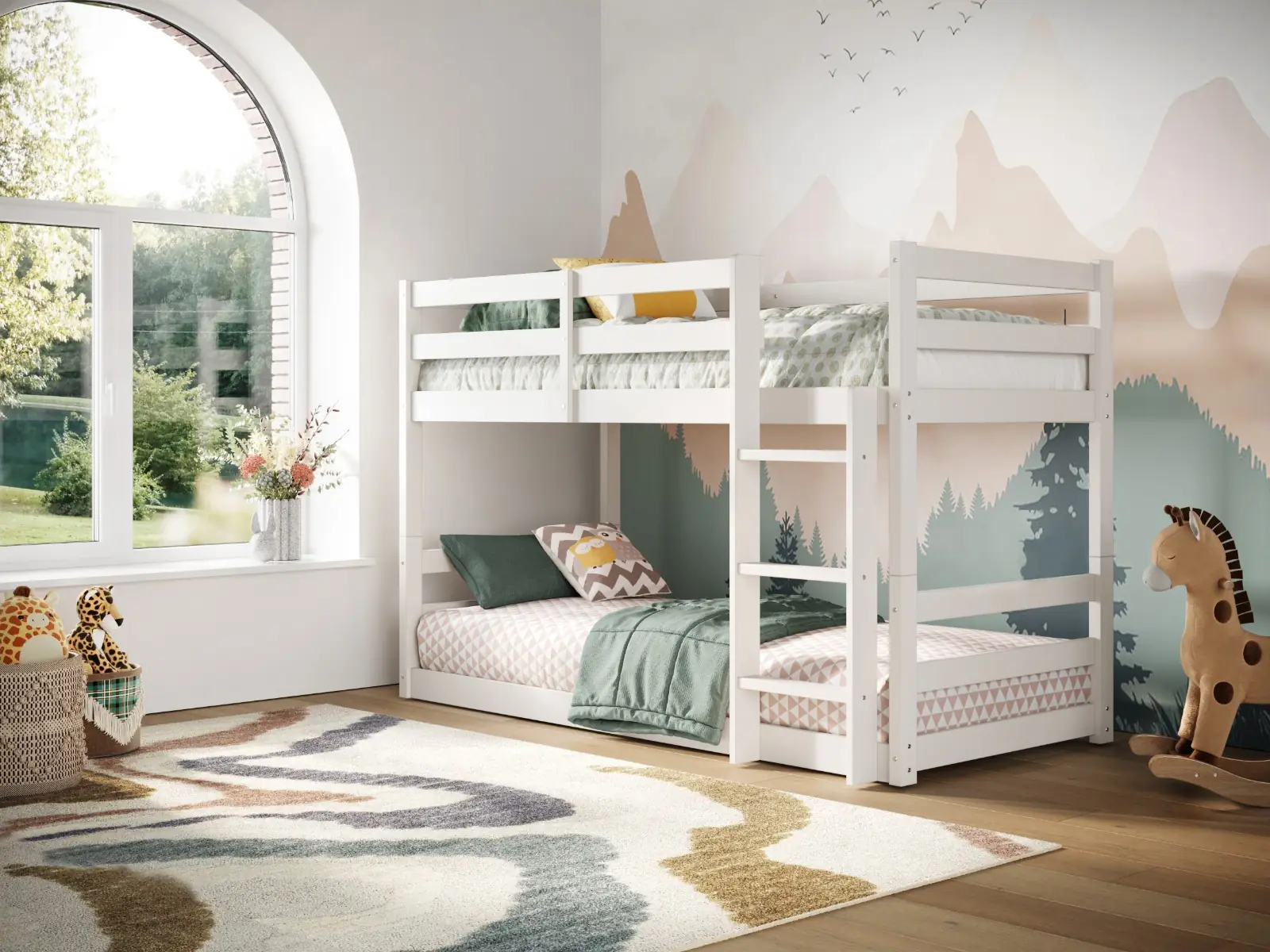 White shorty bunk bed
