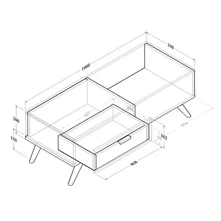 Kidsaw LV19 Coffee Table Dark Grey