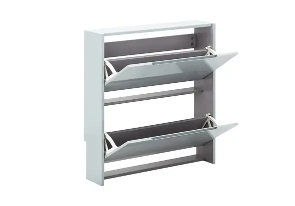 GFW Narrow High Gloss 2 Tier Shoe Cabinet