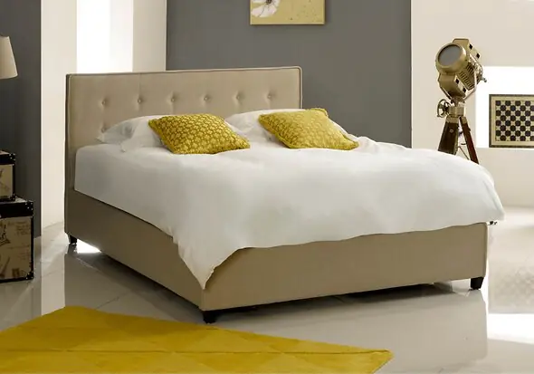 Artisan Fabric Button Ottoman Bed Frame