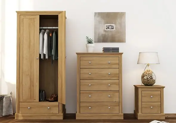LPD Devon 2 Drawer Oak Bedside